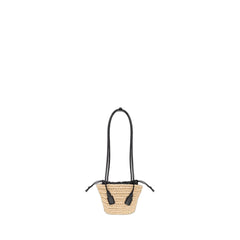 Small Arco Basket Bag In Neutral Natural & Black