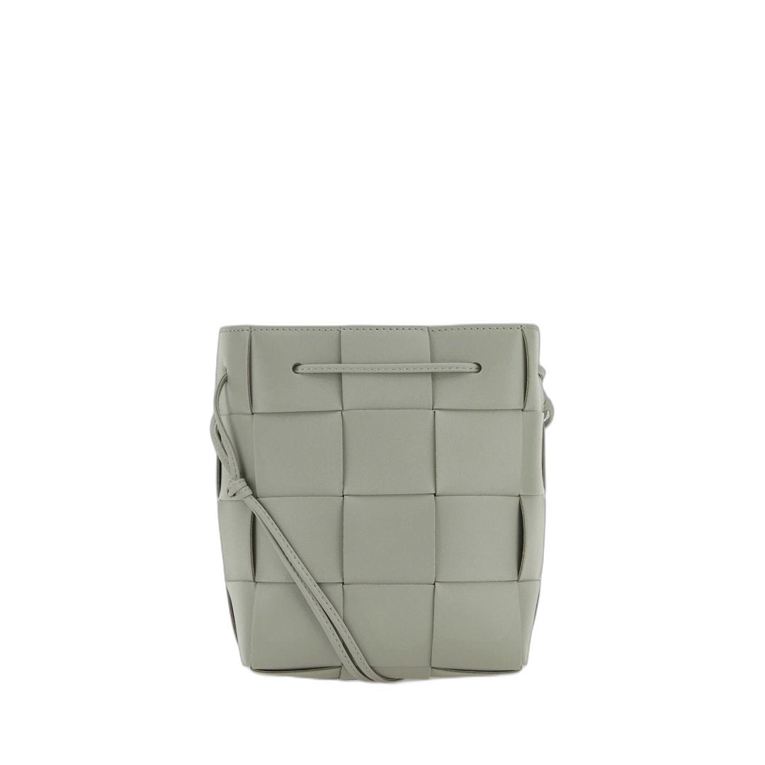 Small Cassette Bucket Bag In Light Grey Agate