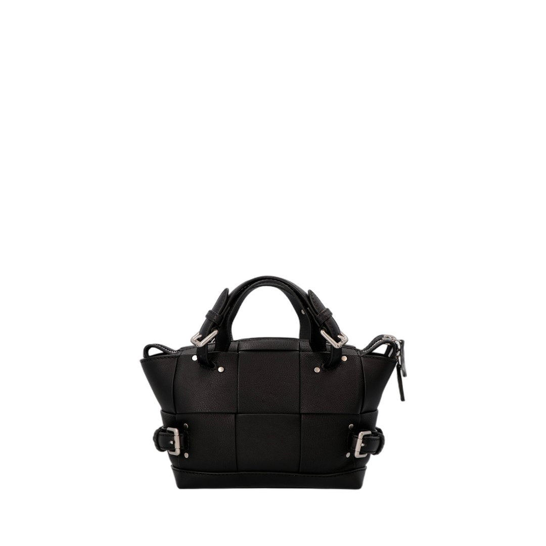 Small Zipped Cabas Top Handle Bag In Black