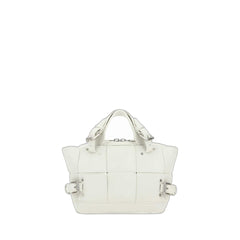 Small Zipped Cabas Top Handle Bag In White