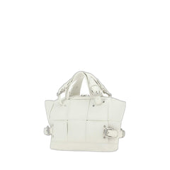 Small Zipped Cabas Top Handle Bag In White