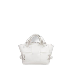 Small Zipped Cabas Top Handle Bag In White