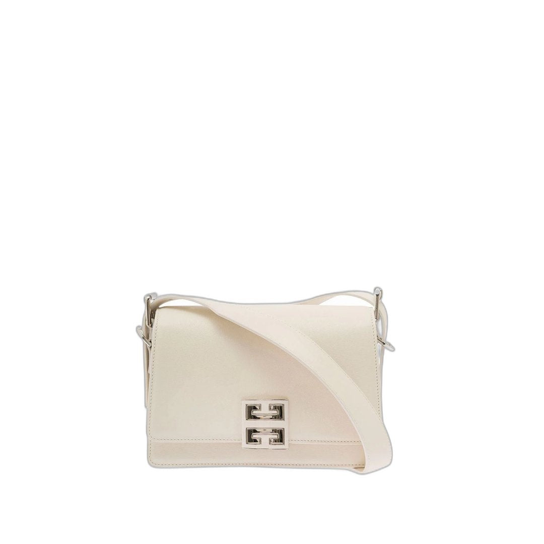 4G Crossbody Bag In Ivory Box Leather White