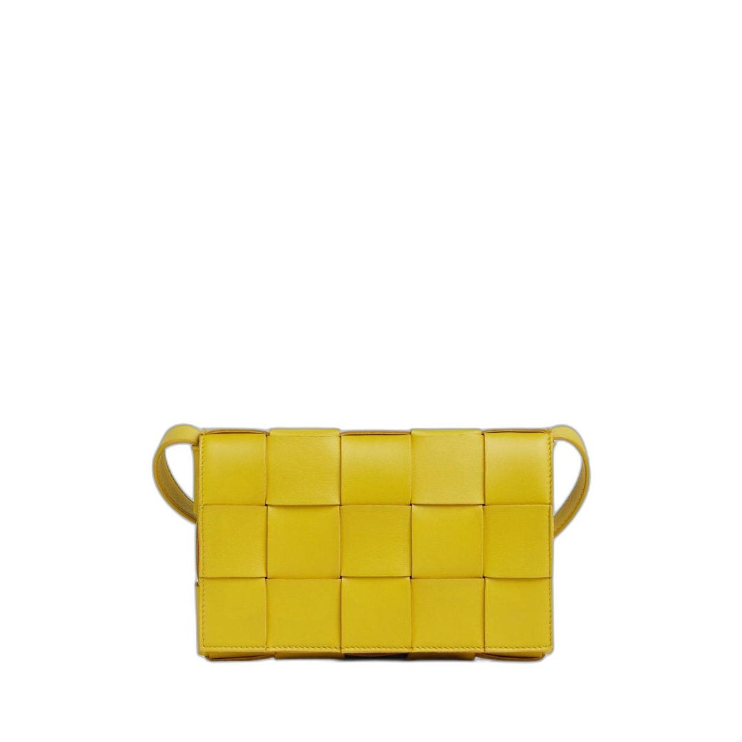 Cassette Leather Shoulder Bag In Pollen-Gold