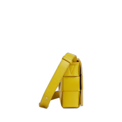 Cassette Leather Shoulder Bag In Pollen-Gold