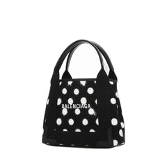 Sprayed Polka Dots Black Tote Bag In Nero