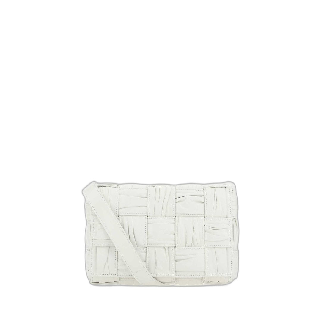 Cassette Plissé Intrecciato Leather Crossbody Bag