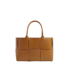 Small Arco Tote Bag In Camel & Gold