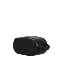 Embossed Double Gancini Pouch Bag In Black