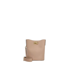 Studio Slider Clasp Bucket Bag In Beige