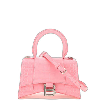 粉色 Hourglass Xs 徽标牌顶部提手包