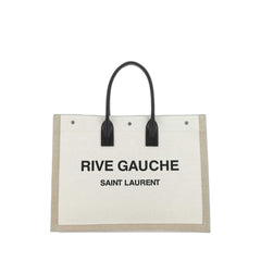 Rive Gauche Tote Bag In Linen And Leather