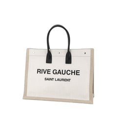 Rive Gauche Tote Bag In Linen And Leather