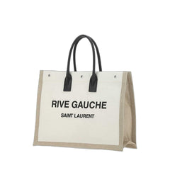 Rive Gauche Tote Bag In Linen And Leather