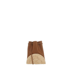 Cassandre Mini Pochon In Raffia And Leather