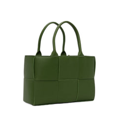 Arco Tote Bag Intreccio Avocado In Leather With