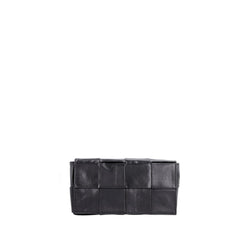 Cassette Belt Bag Mini Intreccio Black In Calfsin