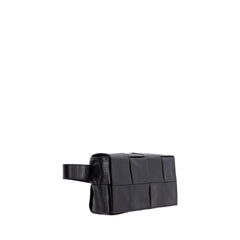 Cassette Belt Bag Mini Intreccio Black In Calfsin