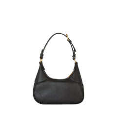 Aphrodite Shoulder Bag Small Black In Soft Leather With Gold