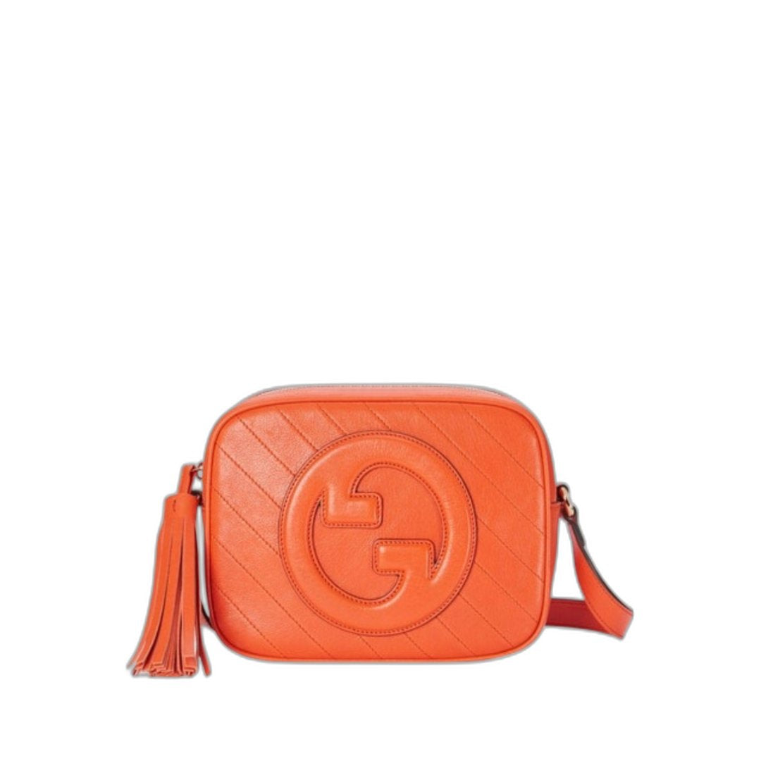 Blondie Small Shoulder Bag Orange In Leather Gold