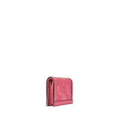 Gg Matelasse Card Case Wallet Pink In Leather Gold