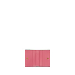 Gg Matelasse Card Case Wallet Pink In Leather Gold