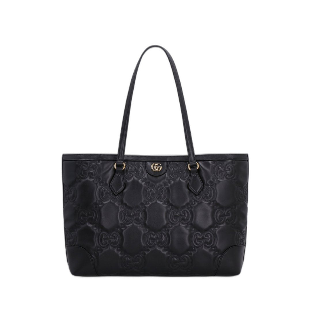 Gg Matelassé Medium Tote Black In Gg Matelassé Leather