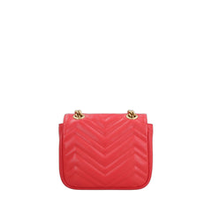 Gg Marmont Mini Shoulder Bag Red In Leather Antique