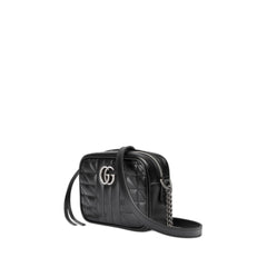 Gg Marmont Shoulder Bag Mini Black In Leather Antique