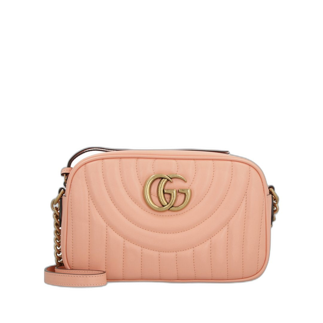 Gg Marmont Shoulder Bag Peach In Leather Antique