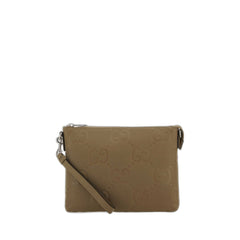 Jumbo Gg Medium Messenger Bag Taupe In Leather