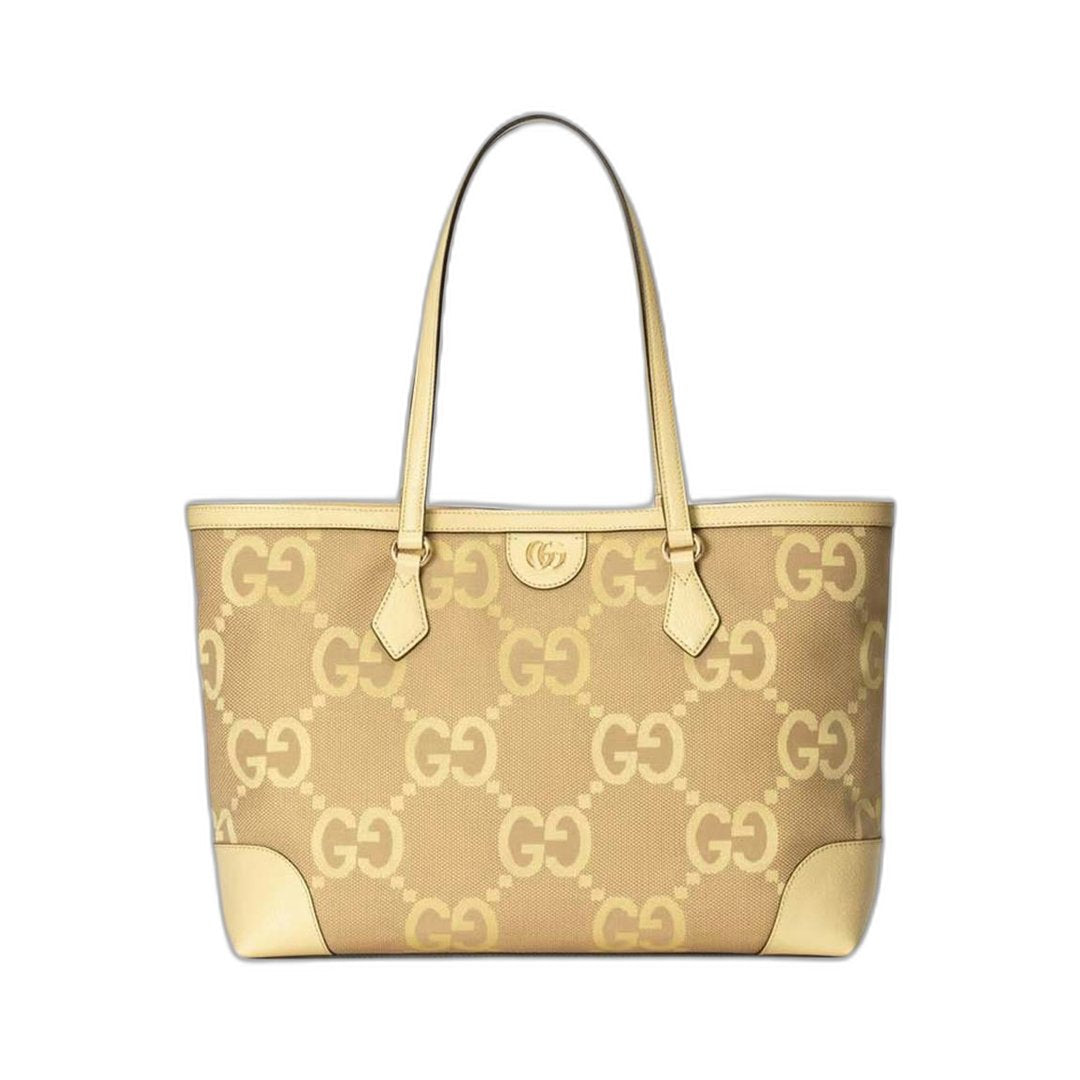 Ophidia Jumbo Gg Medium Tote Beige/Banana In Canvas