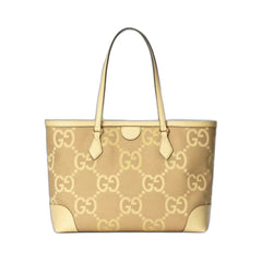 Ophidia Jumbo Gg Medium Tote Beige/Banana In Canvas