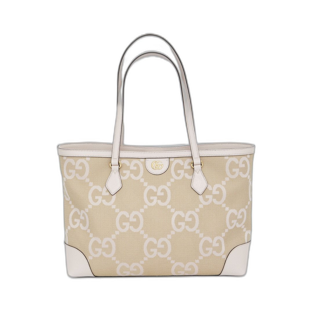 Ophidia Jumbo Gg Medium Tote Camel/Light Pink In Canvas