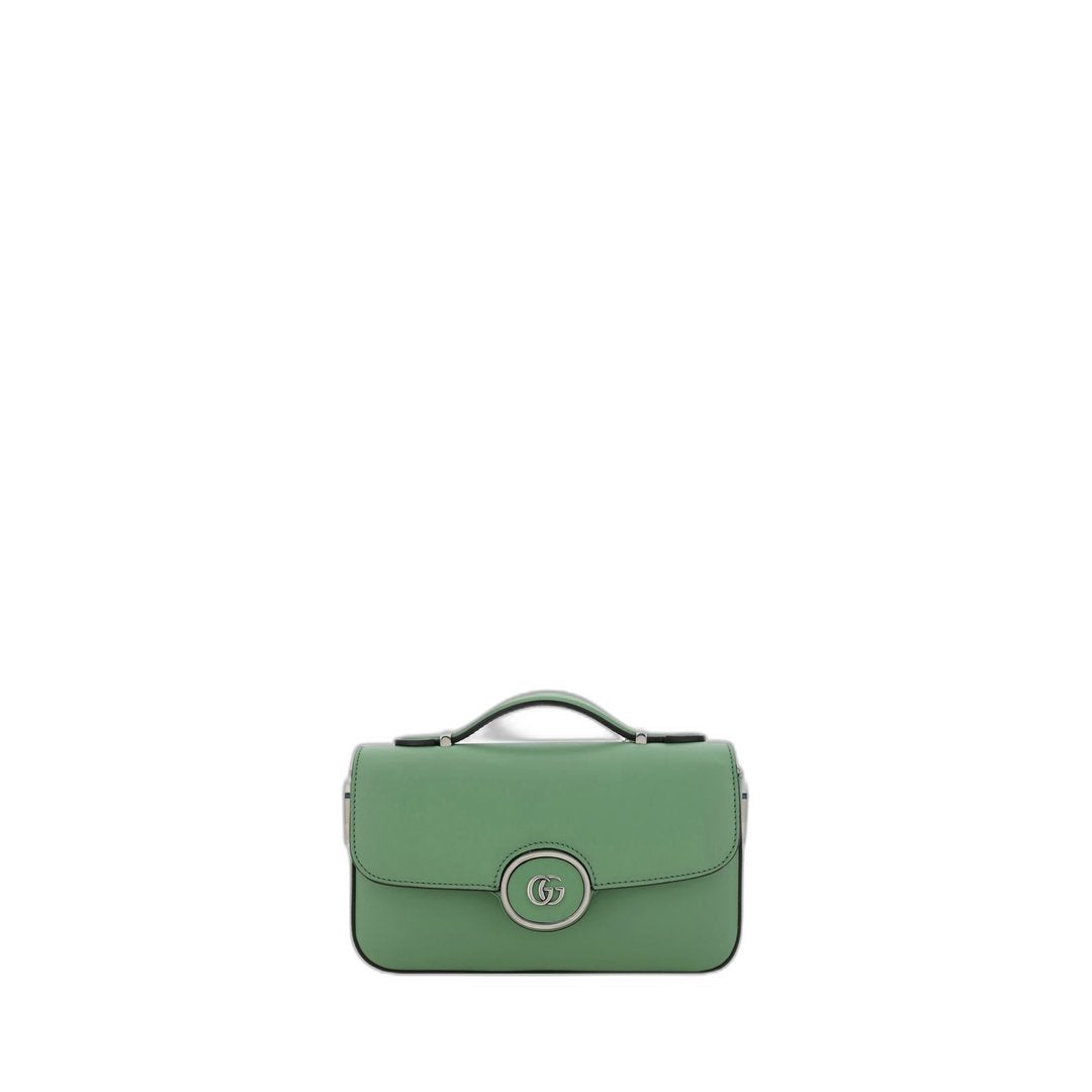 Petite Gg Mini Shoulder Bag Light Green In Leather