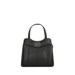 Petite Gg Small Tote Black In Leather Silver-Tone