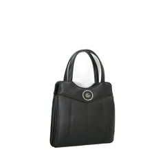 Petite Gg Small Tote Black In Leather Silver-Tone