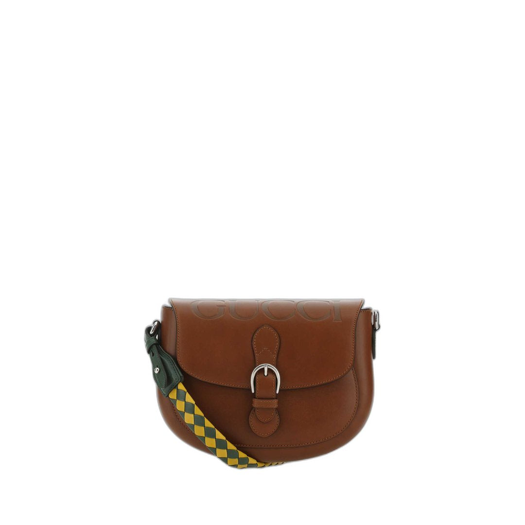 Shoulder Bag Small Embossed Logo Brown/Green