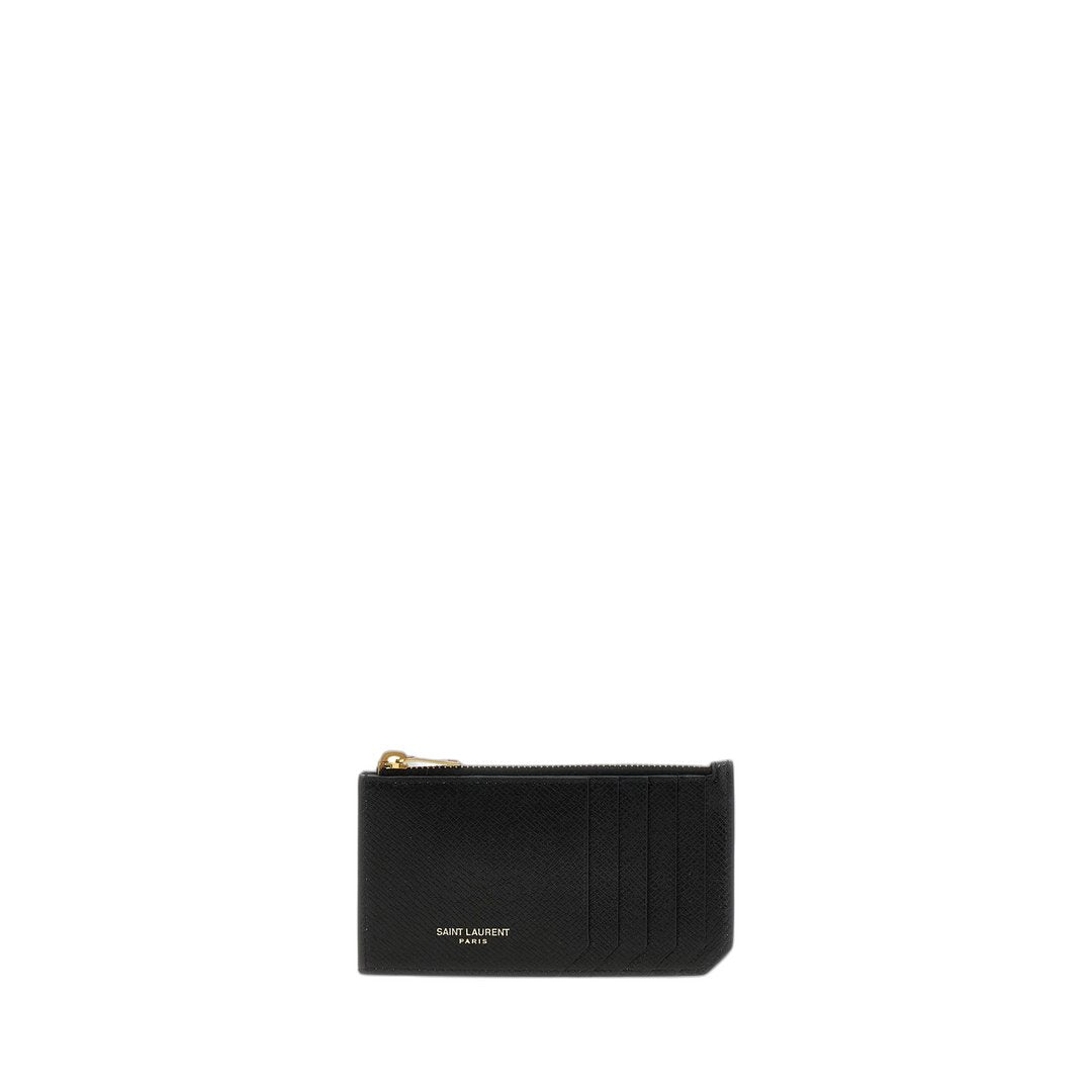 Black Fragments Zip Card Case