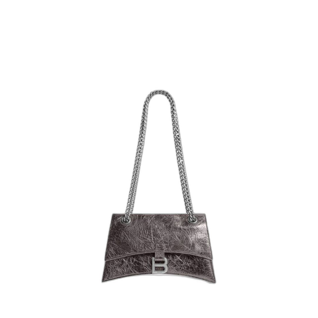 Crush Small Chain Bag Metallized In Dark Grey