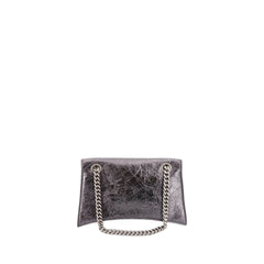 Crush Small Chain Bag Metallized In Dark Grey