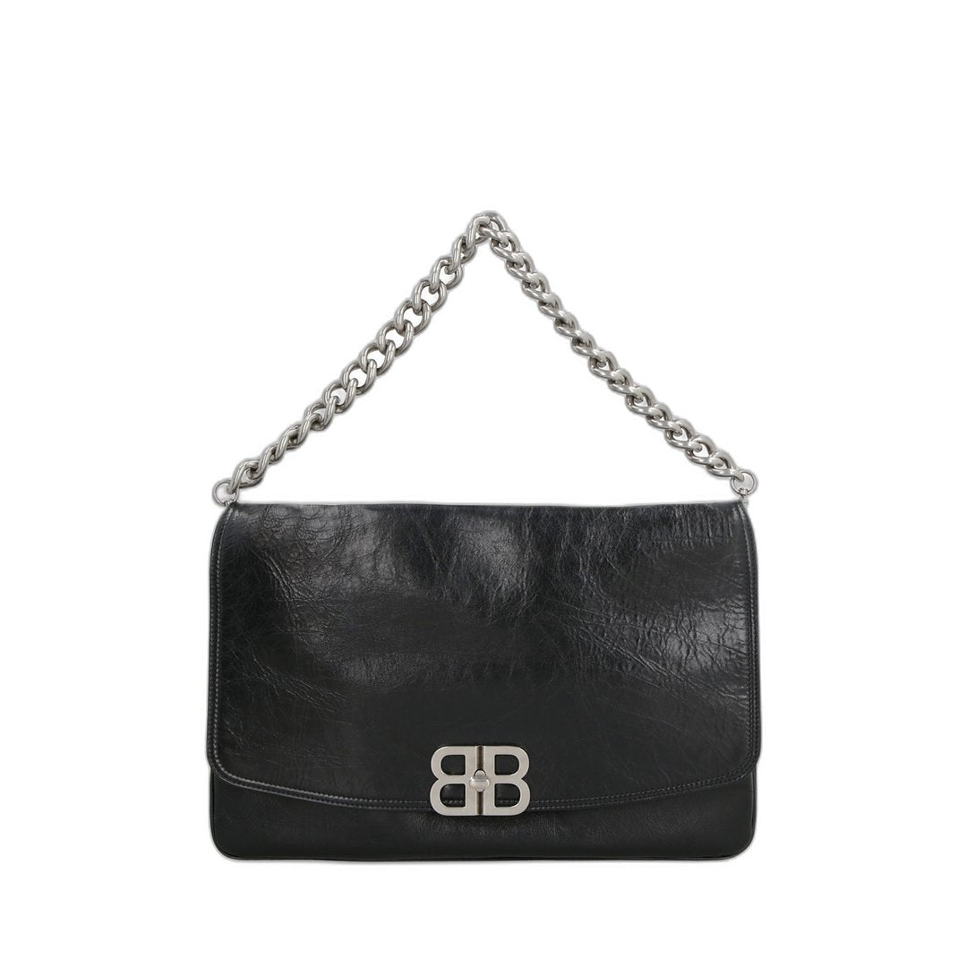 Bb Soft Large Flap Bag In Black