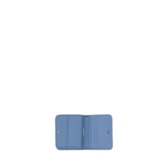 Cash Flap Coin And Card Holder Denim Print In Blue