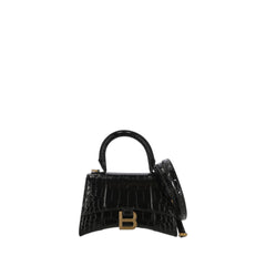 Hourglass Xs Handbag Crocodile Embossed In Black