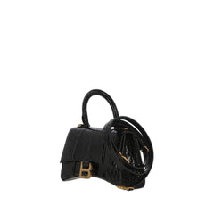 Hourglass Xs Handbag Crocodile Embossed In Black