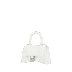 Hourglass Xs Handbag Crocodile Embossed In White