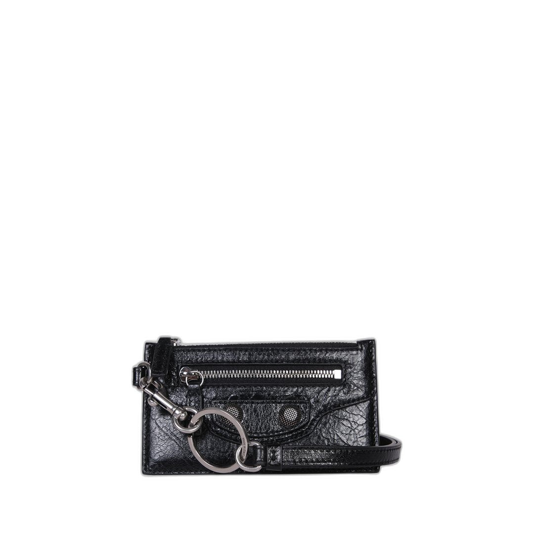 Men'S Le Cagole Card Case On Keychain In Black