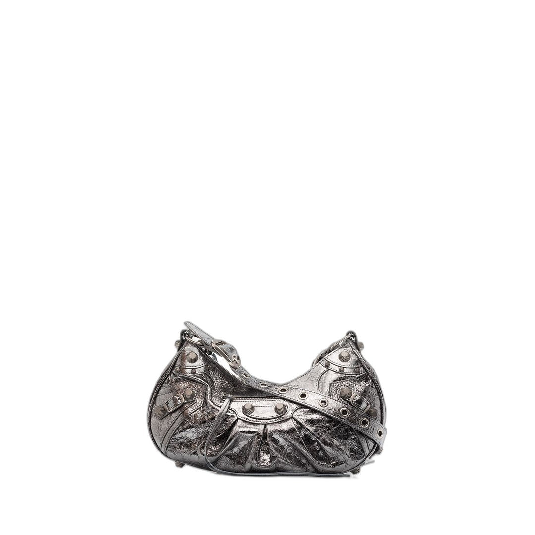 Le Cagole Small Shoulder Bag Metallized In Silver