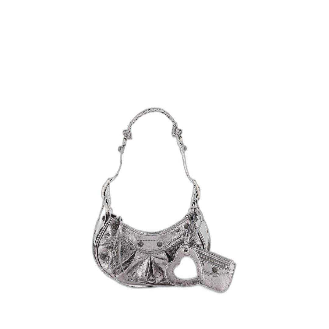 Le Cagole Xs Shoulder Bag Metallized In Silver