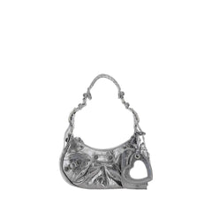 Le Cagole Xs Shoulder Bag Metallized In Silver